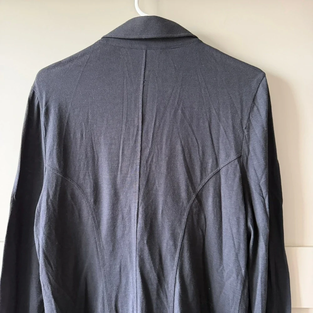 Armani Exchange Blazer Womens XL Black 100% Cotton Jersey Knit Single Button